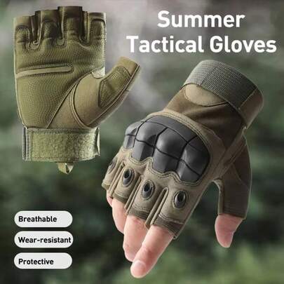 1 par de guantes deportivos de verano de media-mano, transpirables, para ciclismo y senderismo al aire libre con agarre antideslizante