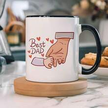 1个“最佳爸爸”父亲节陶瓷咖啡杯 - 11盎司耐热可重复使用，冷热饮皆宜的理想礼物 - 白色 - 查看 7