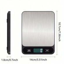 SOKANY Digital Kitchen Scale, 0.01g Accuracy, 2 AAA Batteries, Multiple Units, LCD Display, Stainless Steel Surface, Waterproof, Suitable For Baking/Cooking - A - View 3