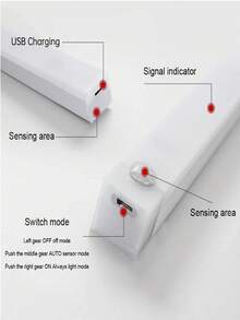 1pc USB Rechargeable LED Sensor Light, Cabinet Wardrobe Light, Wireless LED Night Light, Staircase Background Light, Rechargeable, Suitable For Room, Kitchen, Kitchen Accessories, Wardrobe, Staircase, Corridor And Cabinet, Kitchen Decor, Bedroom Decor - Charging Model - View 8