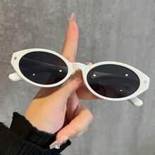 1 Pair Oval Small Frame Stylish Chic Unisex Classic Retro Star Fashion Glasses, PC Material, Suitable For Driving, Travel, Camping, Outfit Matching, Photography - Multicolor - View 8