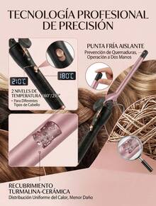 Rizador de Cabello Profesional 9mm Ultra Delgado para Rizos Definidos Tipo Afro, Teddy, Hippie y Espiral Compacta, Tenaza para Cabello con Tubo Fino para Volumen Intenso y Estilo Vintage, Plancha Rizadora con Recubrimiento Cerámico y Turmalina para Brillo Natural, Tecnología PTC de Calentamiento en 30s con Temperatura Estable 180°C y 210°C para Cabello Fino, Normal o Grueso, Tenaza para Peinar con Cable Giratorio 360° y Punta Fría para Manejo Cómodo, Herramienta de Estilizado para Mujer y Hombre Ideal para Fleco, Patillas y Cabello Corto, Rizador Profesional para Crear Rizos Pequeños, Ondas Retro y Textura Abundante, Ideal para Cabello Lacio que Busca Apariencia de Cabellera Abundante, Estilizador de Cabello con Diseño Ergonómico para Uso Diario en Casa o Salón, Rizador Compacto para Estilo Afro, Rizos Definidos y Peinado con Volumen Visible y Duradero - Tipo de Enchufe A USA (110-127V) - Ver 8