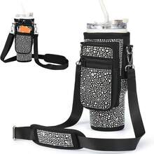 1PC Large Capacity 40oz Ice-Cold Cup Sleeve Made Of Diving Material, Rhinestone Cup Sleeve, Adjustable Outdoor Multi-Functional Cup Sleeve/Water Bottle Sleeve - Multicolor - View 13