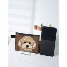 1个法斗犬化妆包 - 可爱的法斗犬脸化妆包，带拉链，涤纶旅行洗漱包，送给爱狗人士的礼物（多色）化妆品收纳包，洗漱包，化妆品收纳袋，化妆包，洗漱包，旅行洗漱包，度假必备，女士旅行礼物 - 彩色 - 查看 6
