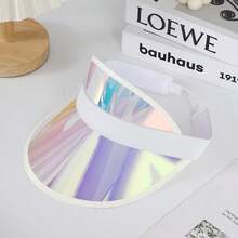1pc Candy-Colored Sun Hat, Oversized Brim Sports Open-Top Hat, Party Sun Hat, Decorative Hat, Waterproof And Sun-Proof Hat, Holographic Sun Hat, Suitable For Summer Parties, Travel, Beach, Vacation, Holiday Gift For Women, Travel Gift - Laser Version - View 11