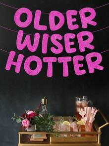 3件套“更成熟、更睿智、更火辣”DIY闪光三角旗花环，成人趣味生日横幅，适合女性30岁、40岁、50岁、60岁、70岁、80岁生日派对装饰，生日标牌，生日礼物，圣诞节 - 彩色 - 查看 19