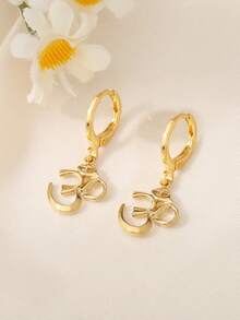 3pcs Mysterious Power OM Letter Jewelry Set, European And American Niche Design Plated Gold Accessories, Suitable For Women's Party - Gold - View 5
