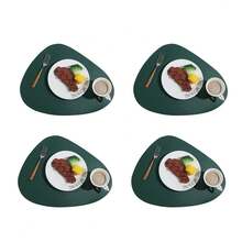 4件套黑色仿皮餐垫，耐磨可水洗，防滑耐热，易于清洁 - 彩色 - 查看 20