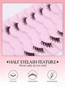 7 Pairs Half Lashes With Clear Band Cat Eye Tail With Eyelash Brush 1/5 PCS & Clip 1 PC Set Elongated Eyelashes Natural Look Wispy Faux Mink Lashes Fluffy Soft False Eyelashes Natural Makeup,Suitable For Christmas Makeup,Lashes, Faux Clis, Lash Cluters, Eyelashes, Magnetic Eyelashes, Lashes Cluers - Half Eyelashes - View 8