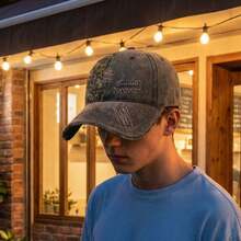 1pc New Retro American Leopard Print Letter Embroidery Baseball Cap, Street Fashion Stylish Petite Women Cap - A - View 4