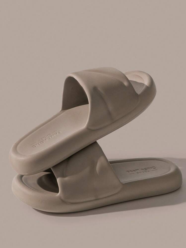 Dép đi trong nhà mùa hè dành cho nam, đế mềm chống trượt, thoải mái, hở ngón, thoáng khí, kiểu dáng tối giản, màu trơn, đa năng. - màu nâu cà phê - Xem 4