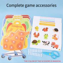 1 Set Paper Art Puzzle Game, Including Cutting Paper, Stickers And Puzzles, Montessori STEM Toys, With Shopping Cart, Pet Carrier, Backpack And Medical Kit, Helps Develop Fine Motor Skills - Multicolor - View 3
