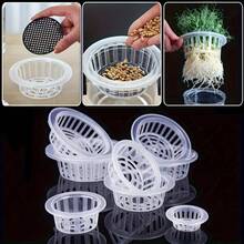 6pcs Hydroponic Vegetable Planting Baskets, Plastic Flower Pots, Suitable For Home Balcony Gardening And Nursery Hydroponics - A - View 6