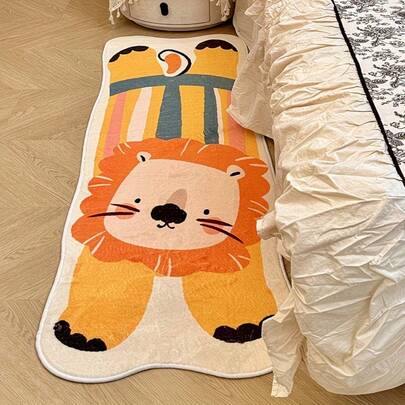 1 pieza Alfombra decorativa con diseño de león acostado, decoración para habitación de juegos y dormitorio, alfombra pequeña, alfombra, decoración del hogar, alfombra para sala de estar, alfombra pequeña para sala de estar, alfombra para dormitorio, decoración del hogar para sala de estar, alfombra para exteriores, alfombra lavable