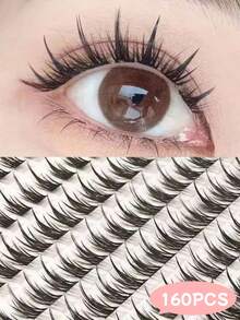 160片装假睫毛套装，C/D卷度，11mm-12mm-13mm混合长度，DIY打造自然浓密蓬松的尖头假睫毛，性价比高。新手友好，易于操作。适合日常佩戴、派对、约会、角色扮演等场合。是送给爱美人士、家人、女友、闺蜜的理想礼物。 - 查看 2