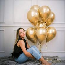 Baloane aurii de 5 inch, 60 de baloane metalice aurii, mini baloane din latex aurii de 5 inch, potrivite pentru ziua de naștere, absolvire, aniversare, petrecere pentru copii, decorațiuni pentru petreceri - 18 YEARS - Vizualizare 5