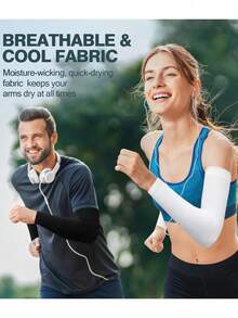Ống tay áo thể thao thoáng mát, chống tia UV, che hình xăm, làm mát da, dành cho cả nam và nữ (1/4 cặp). - Nhiều màu - Xem 7