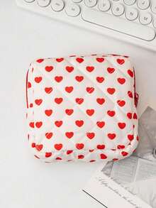 1pc Quilted Bow Makeup Bag, Mini Cosmetic Bag, Women's Minimalist Zipper Travel Pouch, Lipstick Organizer, Portable Travel Toiletry Bag, Large Capacity Cute Wash Bag, Multi-Function Storage Pouch, Sanitary Pad/Tampon Holder, Zipper Wallet, Travel Essentials, Cruise Essentials, Dorm Essentials, Travel Accessories, Home Organizer, Suitable For Home Organization And Outdoor Travel, Business Travel, Beach Vacation - Multicolor - View 13