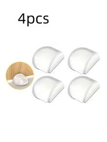 3 pièces/4 pièces Set Butoir de porte transparent [Adhésif sans impact], Protège-poignée de porte transparent, Coin anti-collision côté gauche, Design à coussin en silicone - Convient pour divers amortisseurs de meubles, Applicable aux sols en bois/carrelage, Convient pour la maison et le bureau - Aucun perçage requis - Voir 14