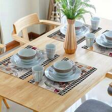 4pcs Chef Gnome Placemats Buffalo Plaid Kitchen Cooking Farmhouse Placemats Suitable For Home Kitchen Table Decoration And Supplies 12 X 18inch Dining Table Mats For Dining, Holiday Table Setting, Rustic Decor, Farmhouse Style, Durable Dining Accessories, Polyester Placemats, Rectangular Placemats, Farmhouse Lovers, Holiday Hosts - 4pc - 查看 5