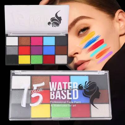 15 Colors Watercolor Paint Set, Suitable For Painting, Art, Office And School Supplies