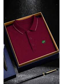 Premium Men's Polo Shirt, Style, In Piqué Fabric – Short Sleeve, Casual, Elegant, Summer - 拉科斯特葡萄酒 - 查看 2