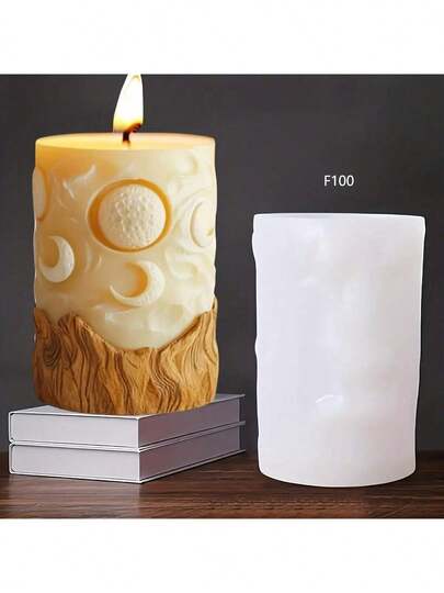 Lunar Crater & Moon Phase Silicone Mold - Crater Relief Candle/Resin/Plaster Mold, Astronomy Decor, Planet Display, DIY Crafts - Durable Reusable Silicone Casting Mold, Educational Making, Moon Phase Display, Textured Surface