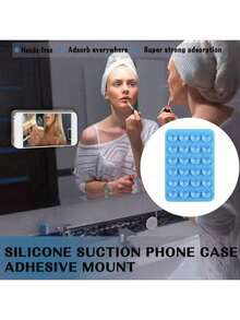 1pc Silicone Suction Cup Phone Case, Powerful Grip For Selfie Videos, Upgraded Silicone Suction Cup Design - A - View 3