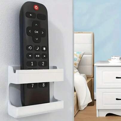 Wall-Mounted Remote Control Storage Box, Phone Charging Holder, Shell-Shaped Storage Rack, Wall-Mounted Phone Storage Box, Self-Adhesive Charging Holder, Suitable For TV, Air Conditioner, Office, Home, Kitchen, School, No Drilling Required, Autumn Home Decor, Space-Saving Storage, Marker Pen Storage Rack, Whiteboard Chalk Storage Box, Storage Cabinet Rack