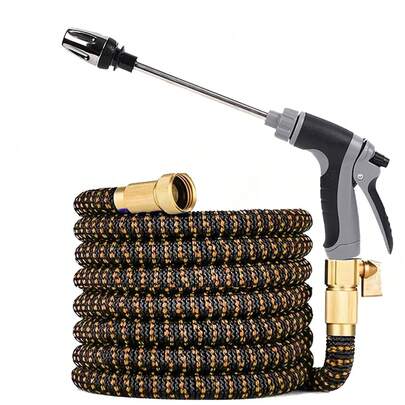 Garden Telescopic Hose, High-Pressure Water Gun, Adjustable 10 Watering Modes, Gardening Set, Watering Flowers.