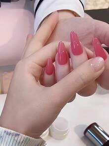 HEFENNA 柔和玫瑰粉色凝胶指甲油套装，光泽滋润，适合女性和女孩，可用于摄影或摄像、旅行、化妆课程以及DIY美甲练习。（1瓶） - 彩色 - 查看 3