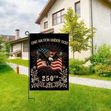 One 250th Anniversary American Independence Flag (1776-2026) Garden Flag | Eagle Cross Flag, A Traditional And Classic Flag For Home And Garden Decoration, 12x18 Inches, Suitable For Patio Lawn Decoration, Porch Decoration, Flagpole Not Included, Linen. - A - 查看 2