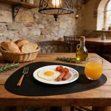 4件套黑色仿皮餐垫，耐磨可水洗，防滑耐热，易于清洁 - 彩色 - 查看 8