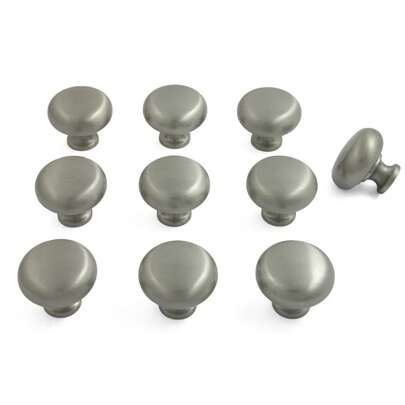 Kitchen Cabinet Door Knobs In Brushed Nickel Or Stainless Steel, Set Of 10