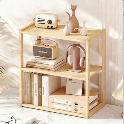 Minimalist Desktop Bookshelf, Multi-Layer Storage Rack For Dorm/Home, Student Desk Organizer Shelf, Wooden Multi-Tier Desk Shelf, Bookshelf Rack For Study Desk