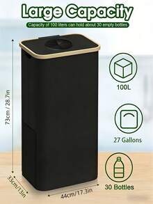 1pc 100L Large Capacity Indoor Recycling Bin With 2 Inner Bags, Suitable For Garbage, Laundry, Kitchen, Bedroom, Office, For Clothes, Bottles, Excellent Holiday Gift, Detachable & Foldable Design For Easy Sorting - Multicolor - View 12