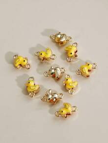 10/20/50/100/500pcs Alloy Oil Drop Small Yellow Duck Animal Pendant DIY Cartoon Cute Pet Earrings Necklace Bracelet Earrings Jewelry Making Keychain Accessories - Multicolor - View 16