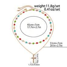 2pcs Men's Retro Punk Cross Pendant Necklace With Diamond Chain, Suitable For Holiday Gifts (Diamond Color And Position Random) - 2pcs - View 5