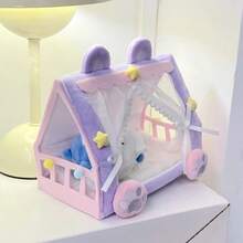 可爱仓鼠躲藏床 | 柔软封闭式聚酯纤维宠物屋，温暖舒适的小型宠物窝 - 查看 11