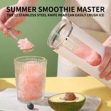 1pc USB Rechargeable Electric Juicer Cup | Portable Multi-Function Blender, Built-In Lithium Battery, Ideal For Juicing On The Go, Battery Capacity: 1300mAh - Upgraded - View 12