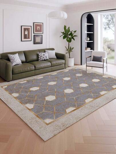 1pc Luxury Style Indoor Decorative Large Rug, New Faux Wool Washable Bottom Indoor Carpet, Living Room Rug, Sofa Rug, Bedroom Rug, Bedside Anti-Slip Mat, Room Floor Mat, Dining Kitchen Rug, Office Chair Pad, Entryway Doormat, Outdoor Picnic Blanket, Outdoor Camping Mat