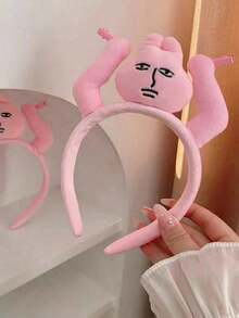 1 pieza Diadema con orejas de conejo rosa, accesorio de cabello divertido, utilería para fotos, adecuado para primavera/verano, nuevo aro para el cabello, decoración del cabello - Talla única - Ver 6