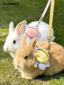 1set Bee Leash, Adjustable Rabbit Harness, Cute Bee Harness, Small Pet And Rabbit Leash, Suitable For Small Pets, Small Animal Collars And Leashes, Harness With Leash, Adjustable Leash, Bunny Pet Supplies, Bunny Supplies, Rabbit Supplies, Bunny Leash, Bunny Stuff, Cat Harness And Leash - Multicolor - View 4