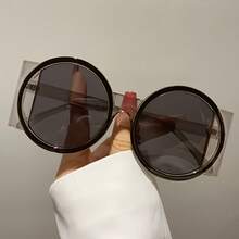 New Stylish Large Round-Frame Glasses For Women And Men, Featuring A High-End Dual-Tone Design,  And Versatile, Suitable For Parties, Performances, And Everyday Wear - Trà Trà - Xem 6