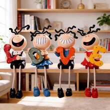 4件套北欧创意家居树脂吊腿娃娃卡通三毛摆件手持爱心标志 - A款 - 查看 4