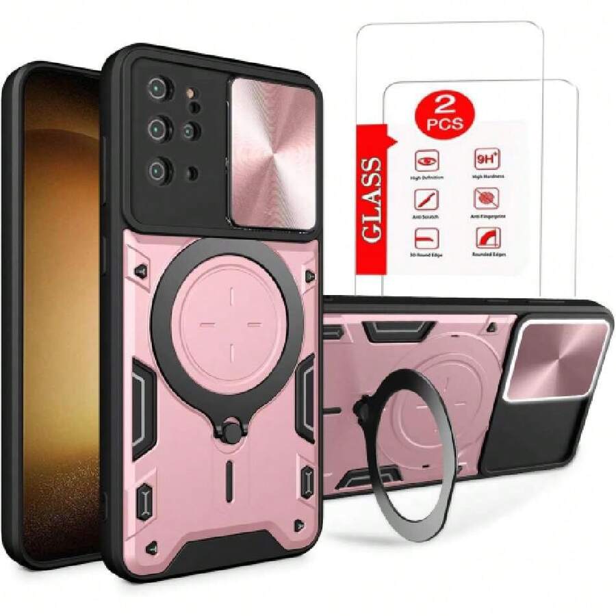 Galaxy S20 Plus Case - With Screen Protector And Built-In Phone Stand - Pink, 42517928 - Rose Red - View 1
