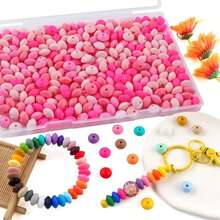 100 piezas de cuentas de silicona redondas planas de 12mm, cuentas de silicona de color rosa intenso mezclado para manualidades DIY, cadenas de teléfono, pulseras, collares, llaveros, joyería, artesanías, encantos de bolso - rosa intenso - Ver 3