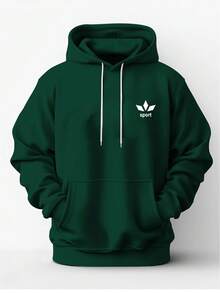 Moletom Esportivo Casual, Ideal para Atividades ao Ar Livre e Passeios de Lazer Moda Inverno Presente Namorados pai Mae - Verde Escuro - Visão 1