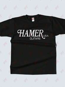 Hamer Guitars T-Shirt Colours Black White - Black - View 2
