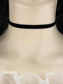 1pc Punk Style Black Velvet Choker Necklace For Women - 寬度 0.6 厘米 - 查看 3
